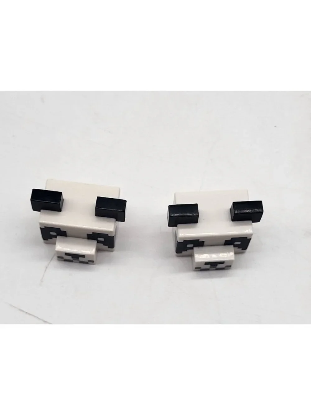 Lego Minecraft Panda Bear Animal Figure Head Only-Lot of 2 Pixelated 66219pb01